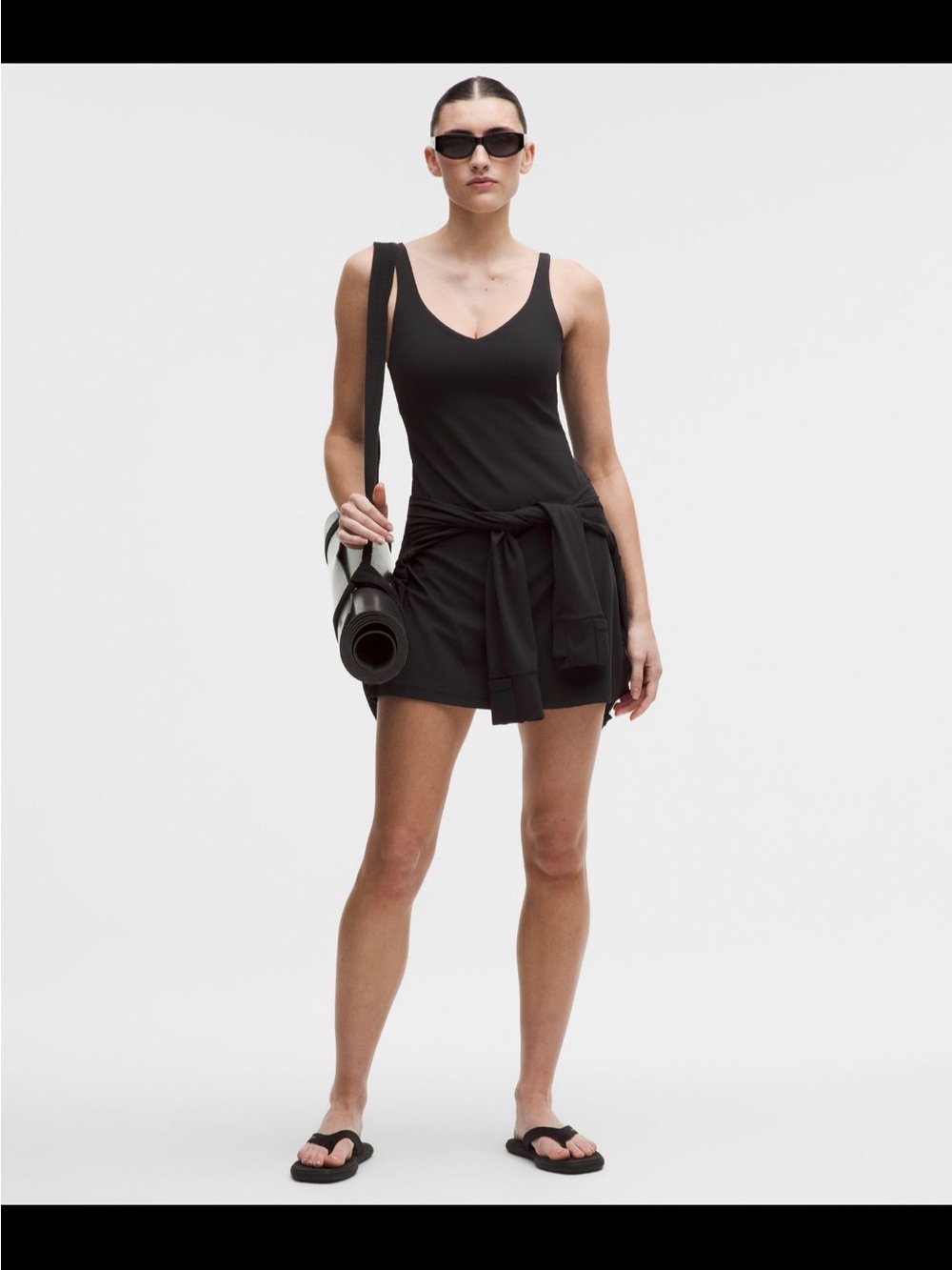 lululemon athletica Black V-Neck Align Tank Dress with Attached Skort